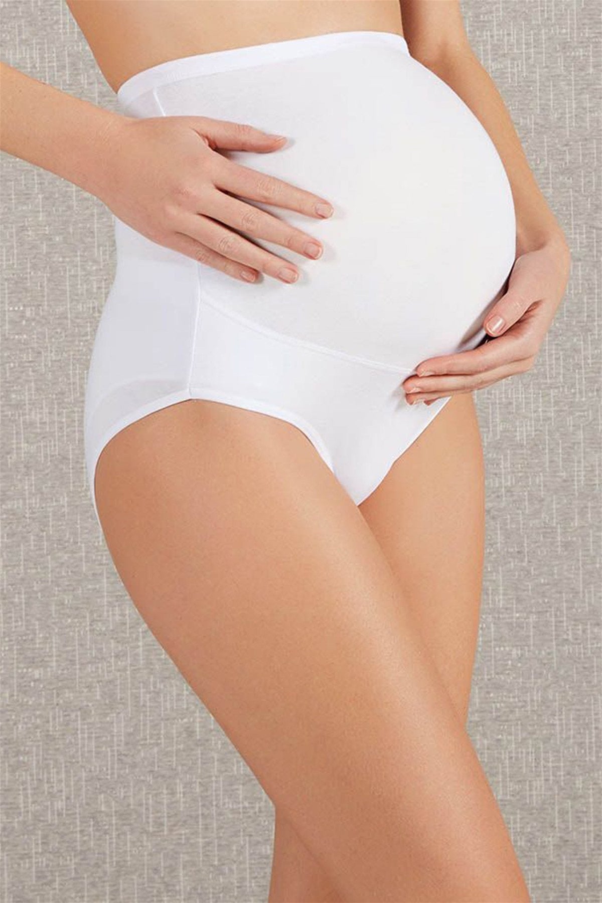 Shopymommy 2588 Modal Cotton High Waist Maternity Panties White-1