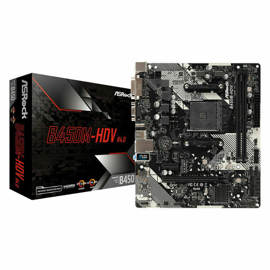 Motherboard ASRock B450M-HDV R4.0 AMD B450 AMD AM4-0