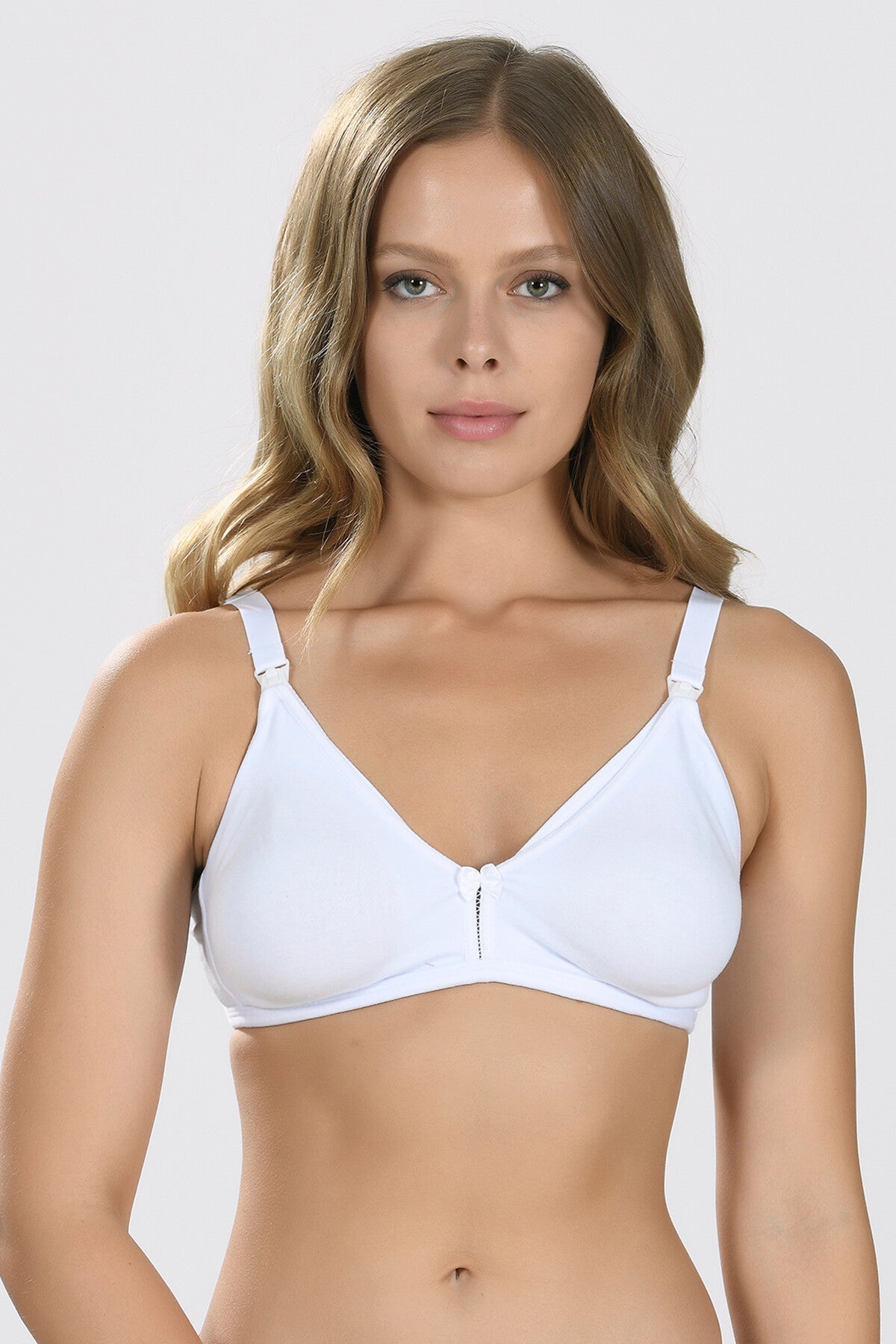 Shopymommy 3581 Seamless Non-Underwired Cotton Nursing Bra White-2