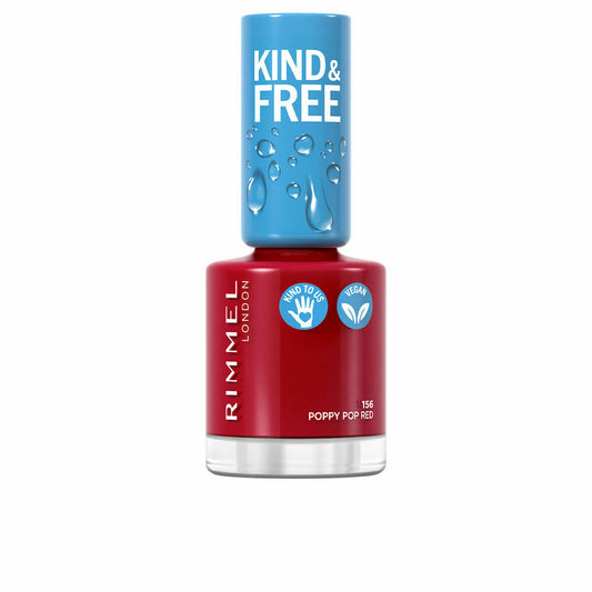 nail polish Rimmel London Kind & Free 156-poppy pop red (8 ml)-0