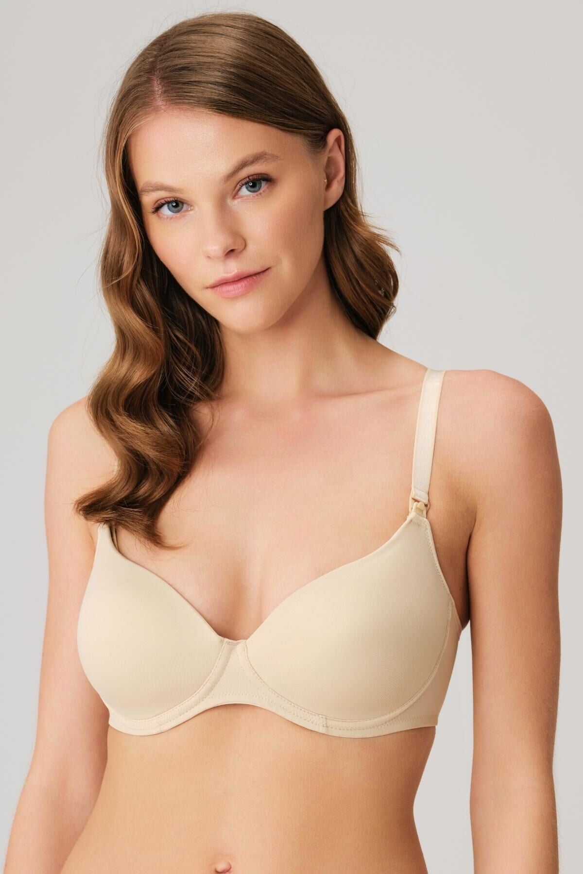 Shopymommy 3632 Covered Non-Underwired Nursing Bra Skin-2