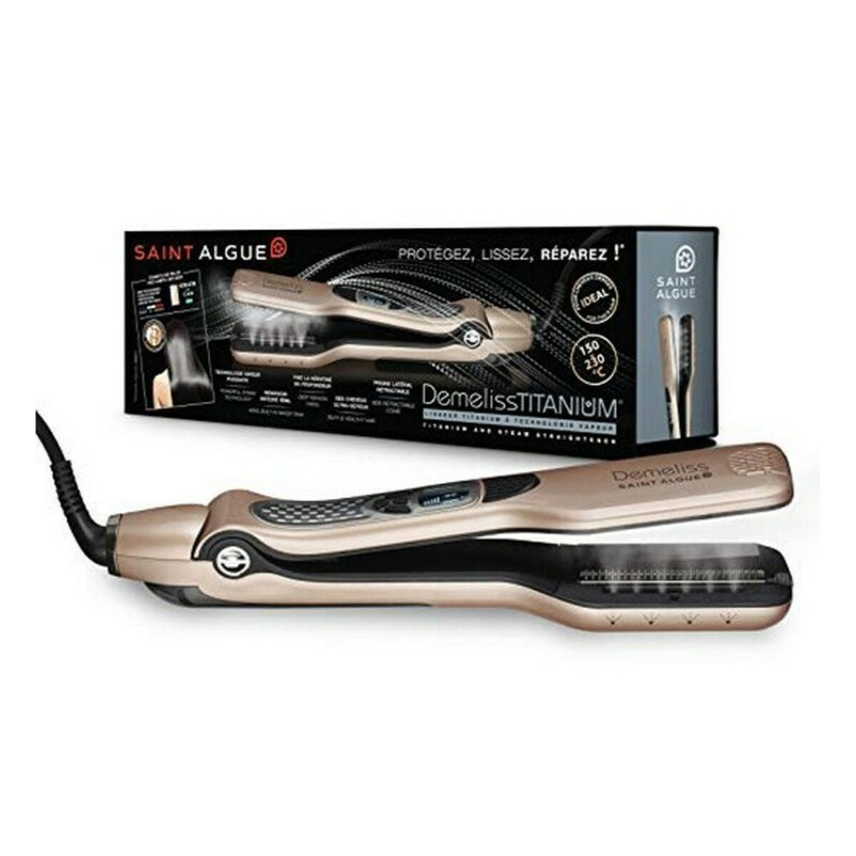 Hair Straightener Demeliss Titanium Saint-Algue Straightener Demeliss Titanium Black-0