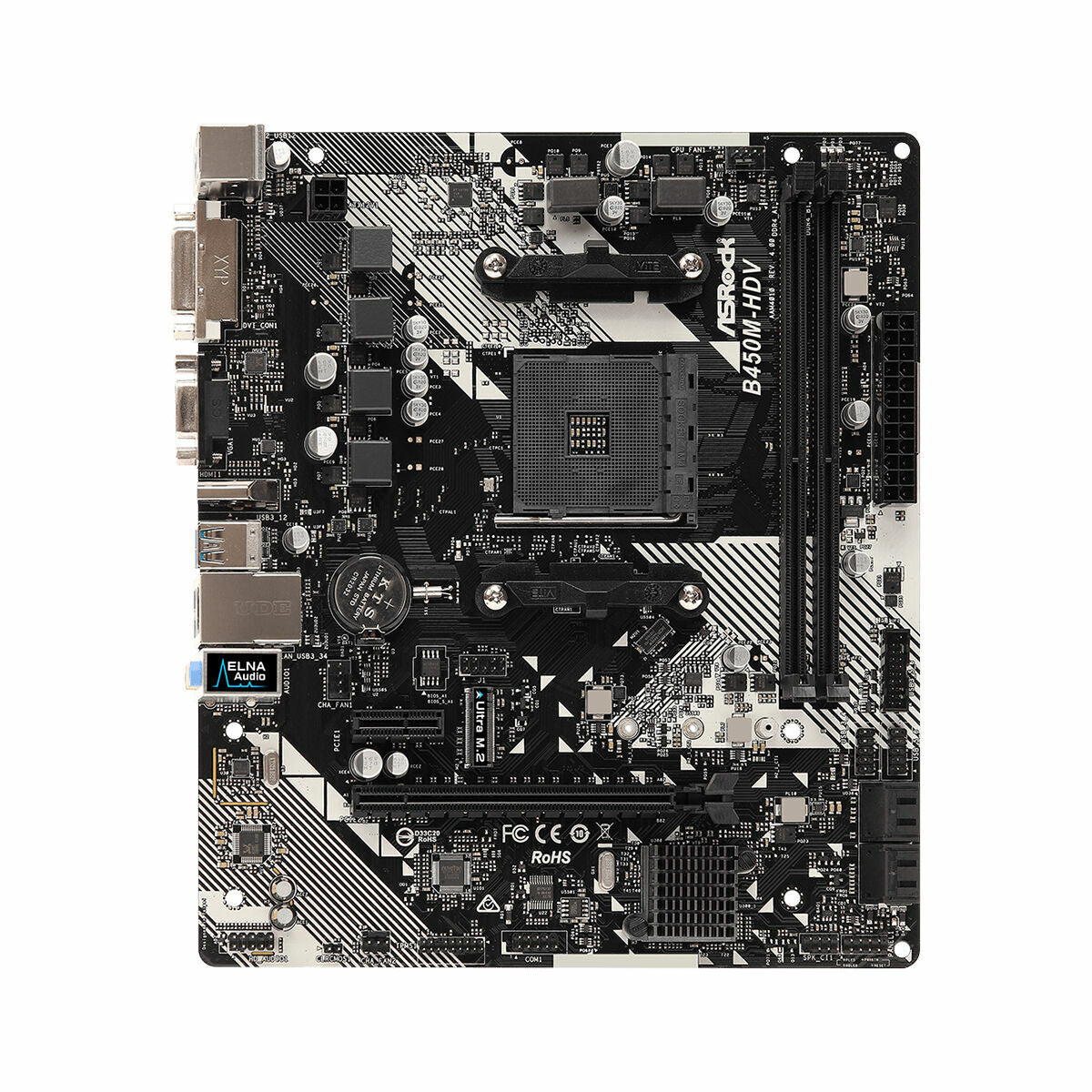 Motherboard ASRock B450M-HDV R4.0 AMD B450 AMD AM4-4