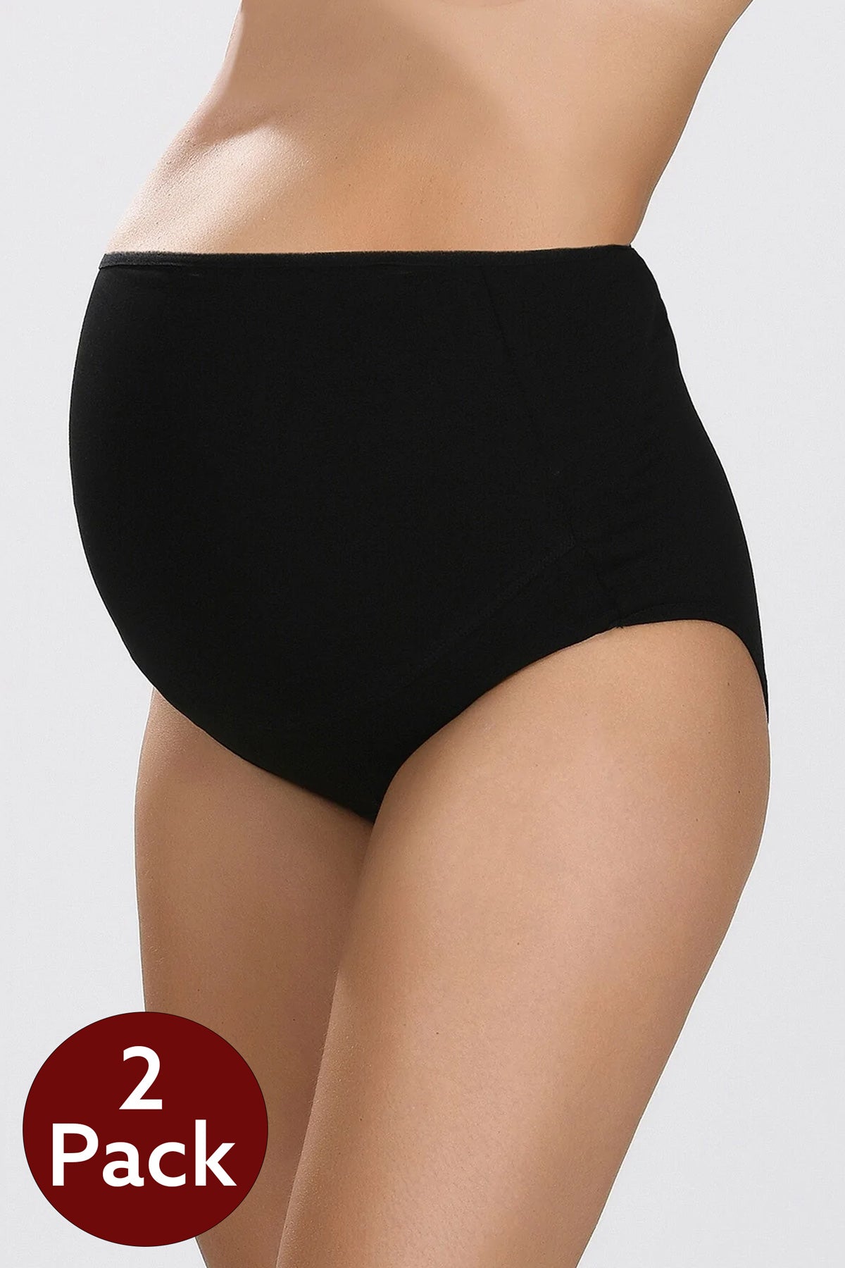 Shopymommy - 2-Pack Cotton Maternity Panties Black - 540-0