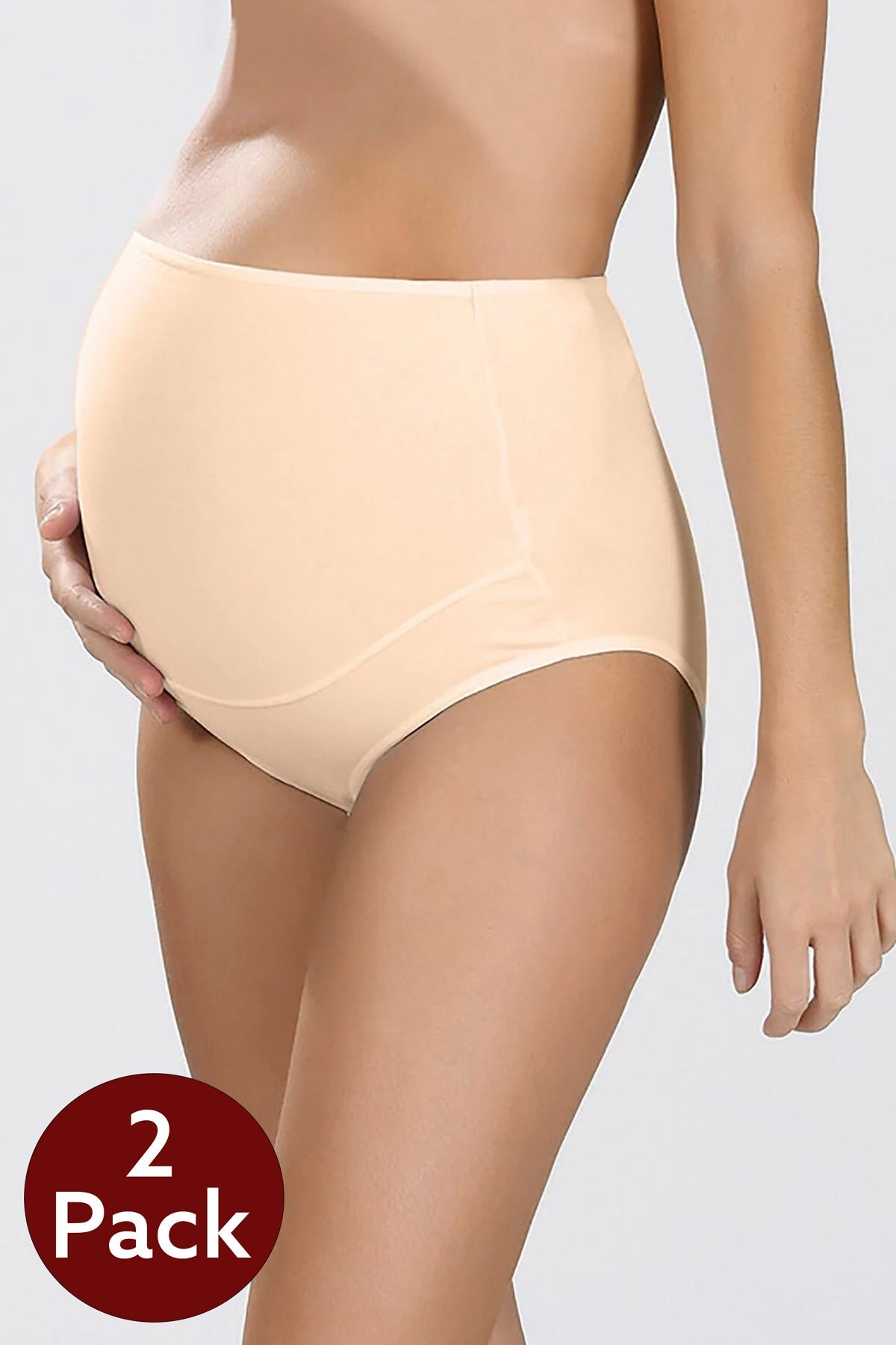 Shopymommy - 2-Pack Cotton Maternity Panties Skin - 540-0