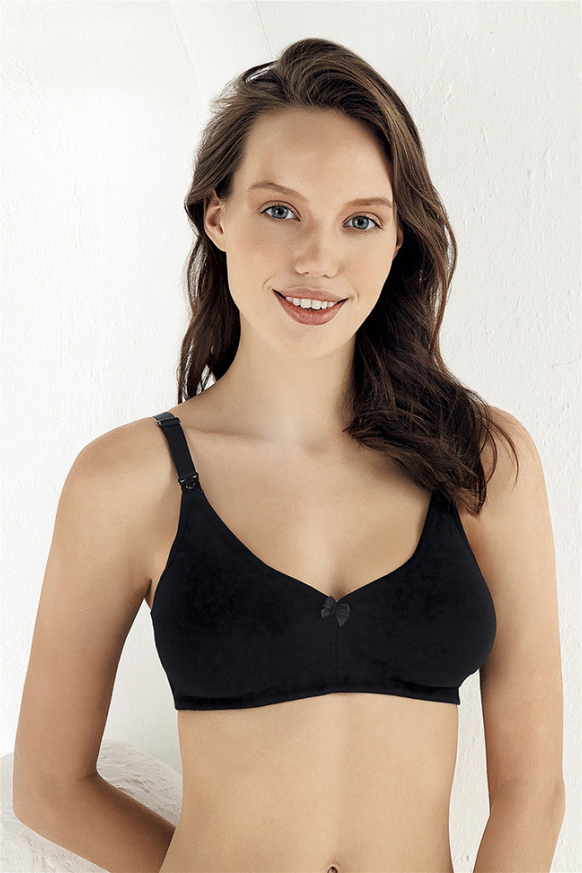 Shopymommy - 2-Pack Cotton Jersey Nursing Bra Black - 8150-2