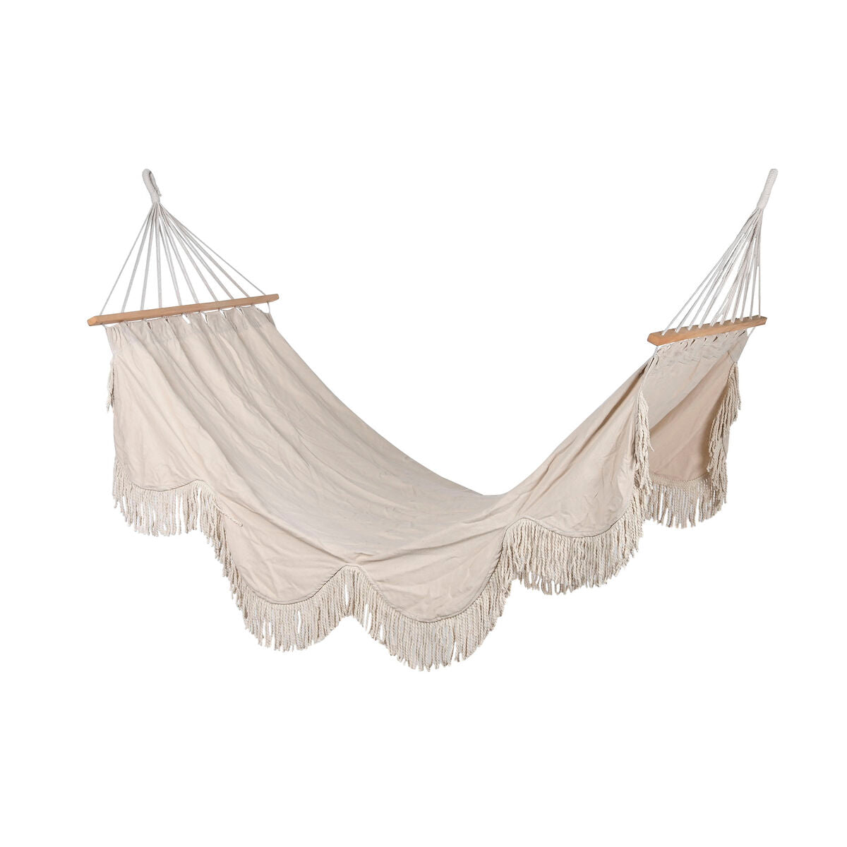 Hanging Hammock Home ESPRIT White Fringe 200 x 100 x 5 cm-0