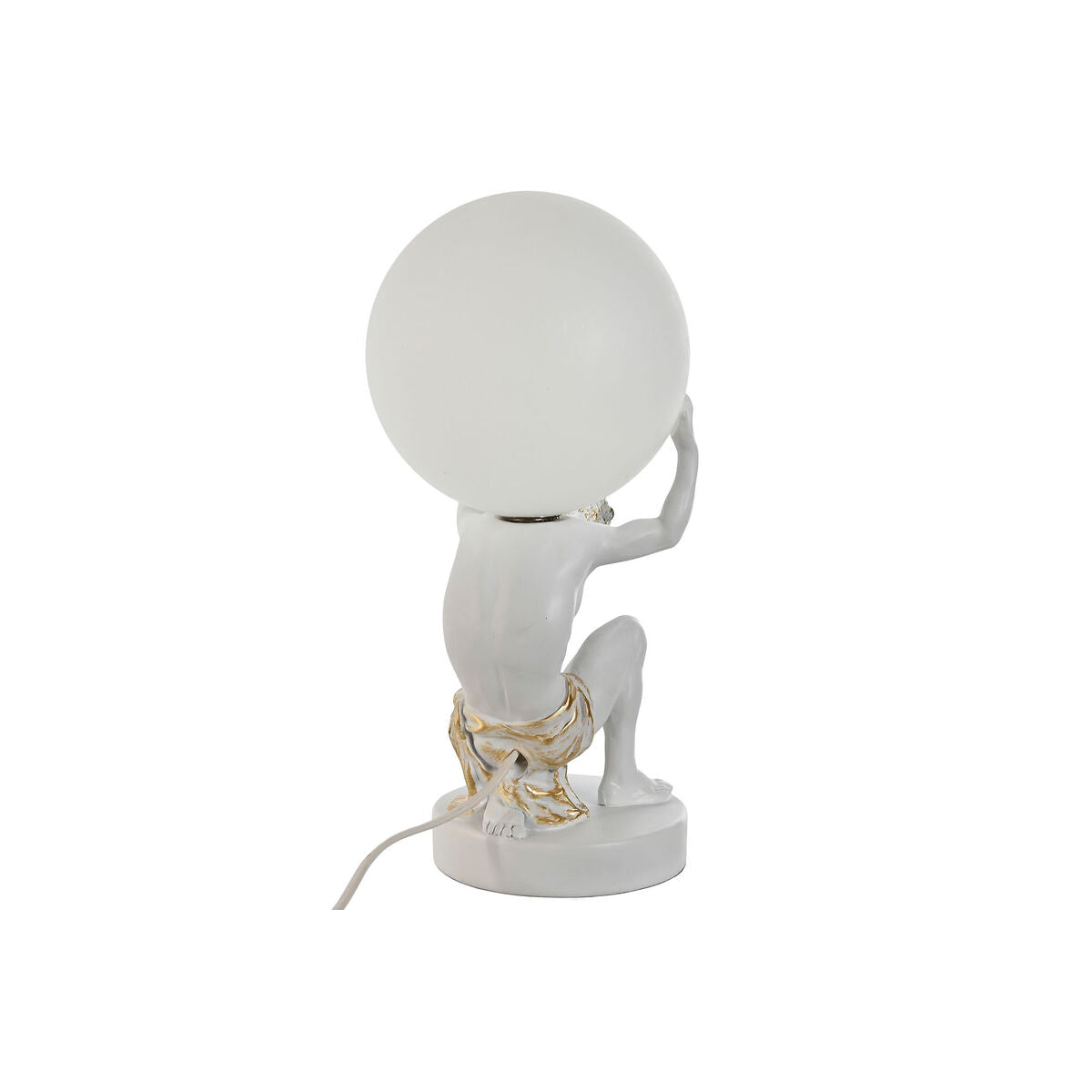 Desk lamp Home ESPRIT White Golden Resin Plastic 220 V 14 x 14 x 32 cm-3