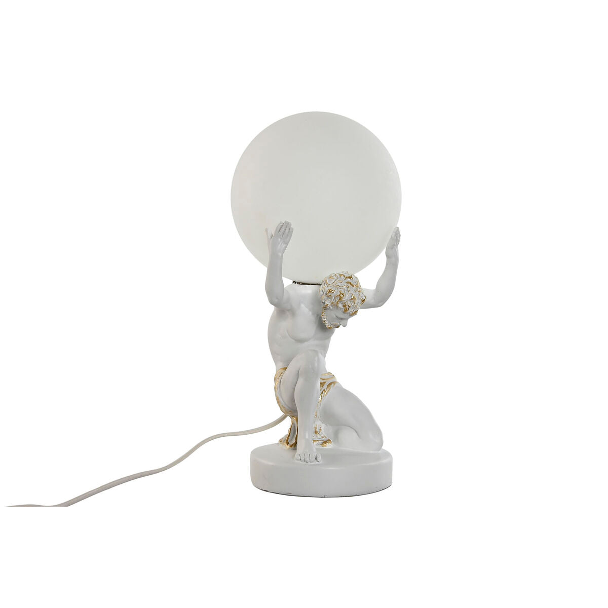 Desk lamp Home ESPRIT White Golden Resin Plastic 220 V 14 x 14 x 32 cm-0