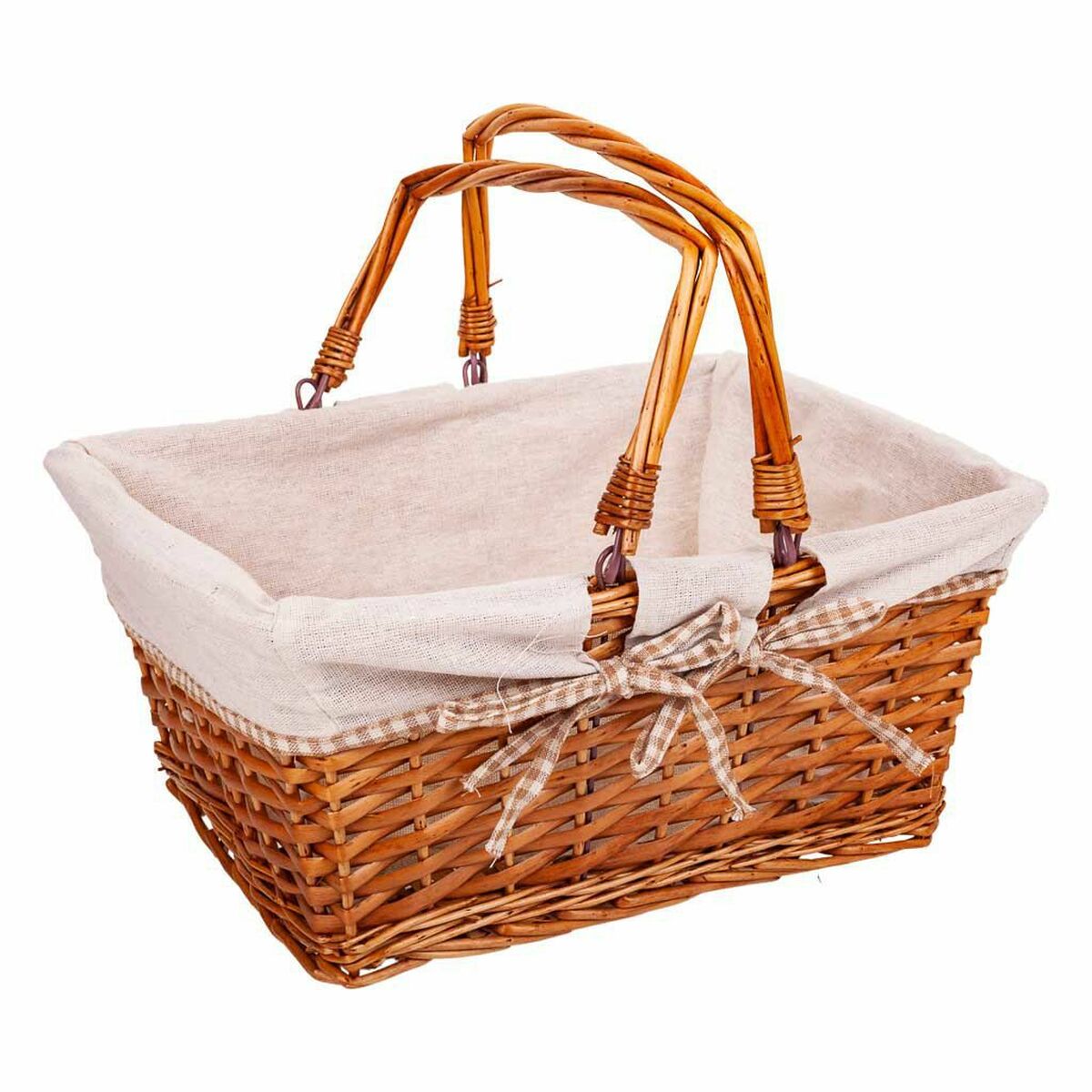 Picnic Basket Alexandra House Living wicker Willow wood 38 x 30 x 17 cm-0