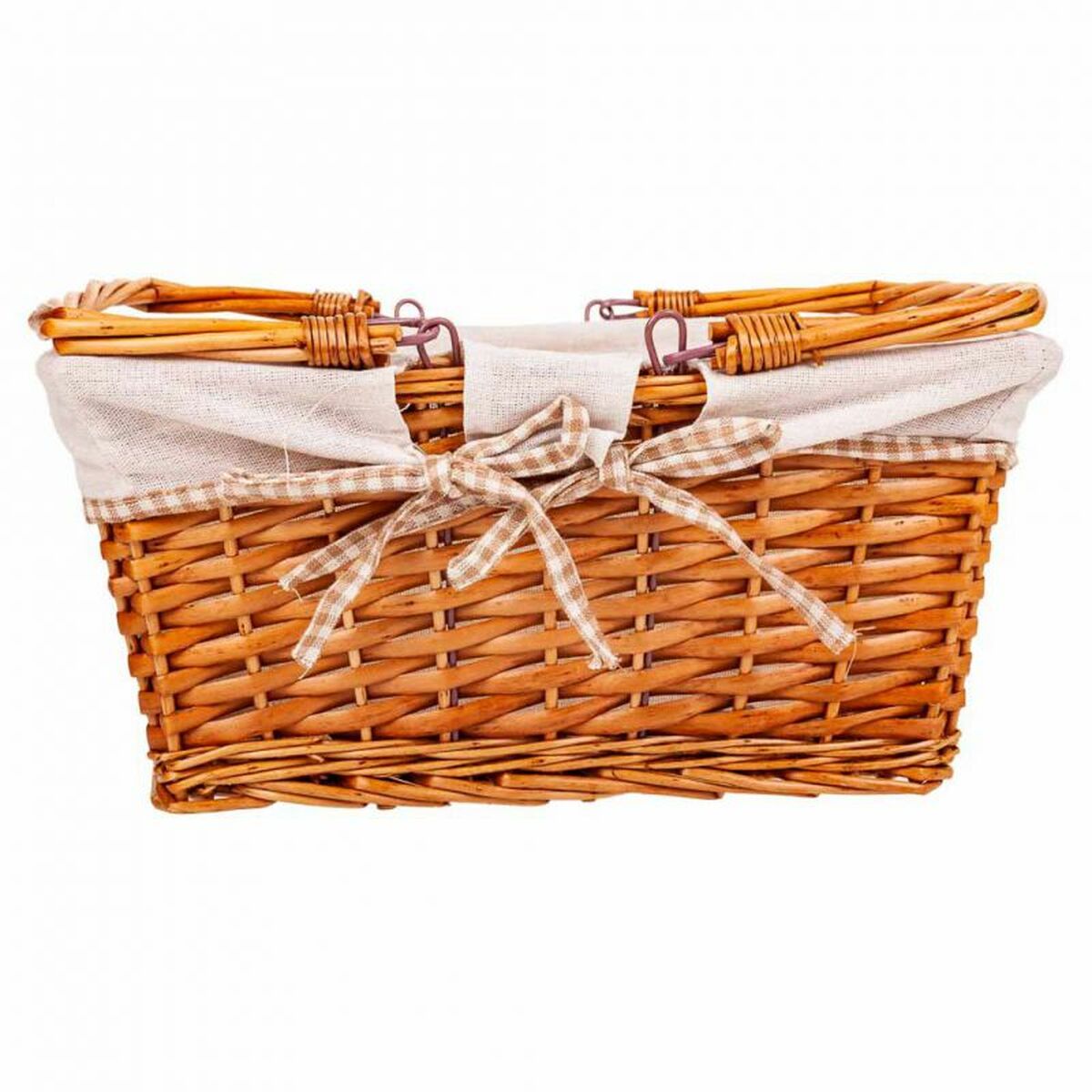 Picnic Basket Alexandra House Living wicker Willow wood 38 x 30 x 17 cm-3