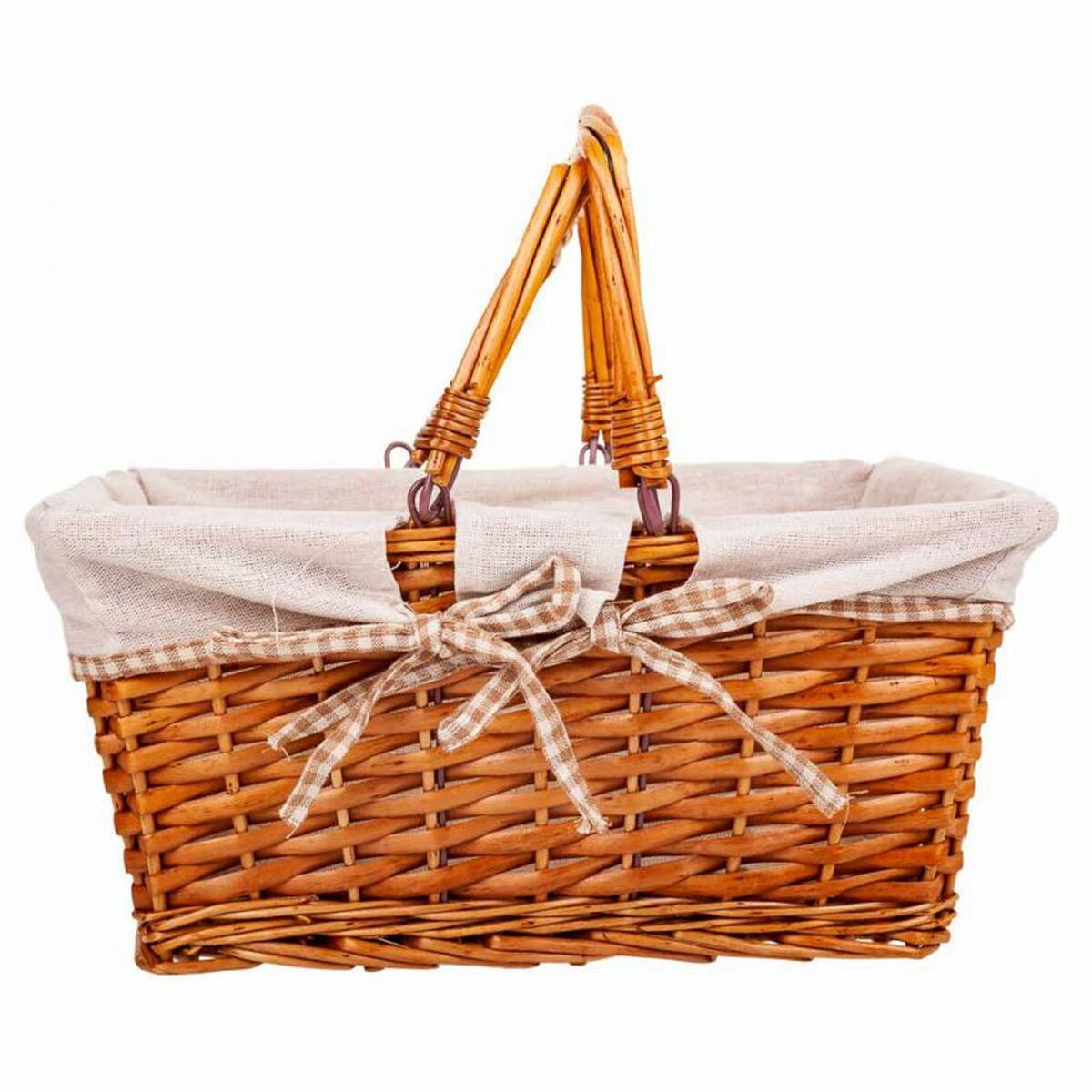 Picnic Basket Alexandra House Living wicker Willow wood 38 x 30 x 17 cm-2