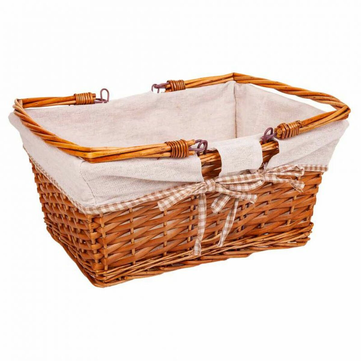 Picnic Basket Alexandra House Living wicker Willow wood 38 x 30 x 17 cm-1