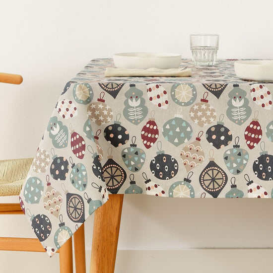 Stain-proof resined tablecloth Belum Merry Christmas Multicolour 250 x 150 cm-0