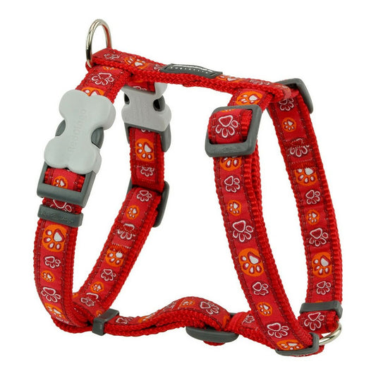 Dog Harness Red Dingo Style Red Animal footprint 25-39 cm-0