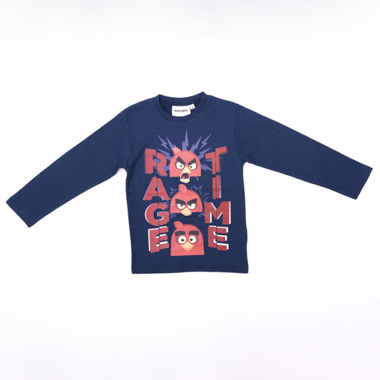 Angry Birds boy's long-sleeved T-shirt - cotton T-shirt - dark blue_110-0