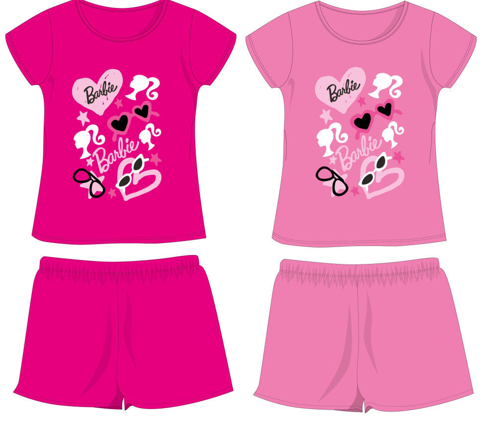 Barbie cotton summer ensemble - T-shirt-shorts set - pink - 104-0