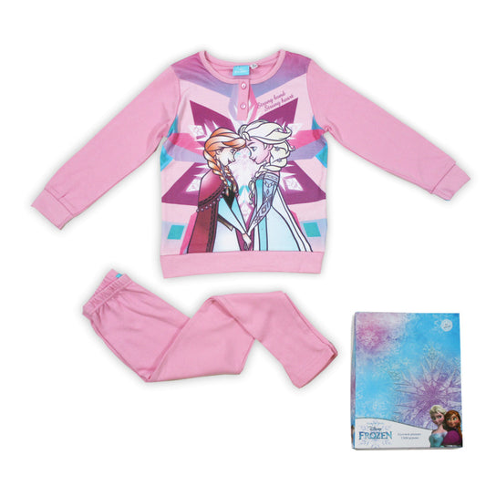 Winter cotton children's pajamas - Ice Magic - light pink - 116-0