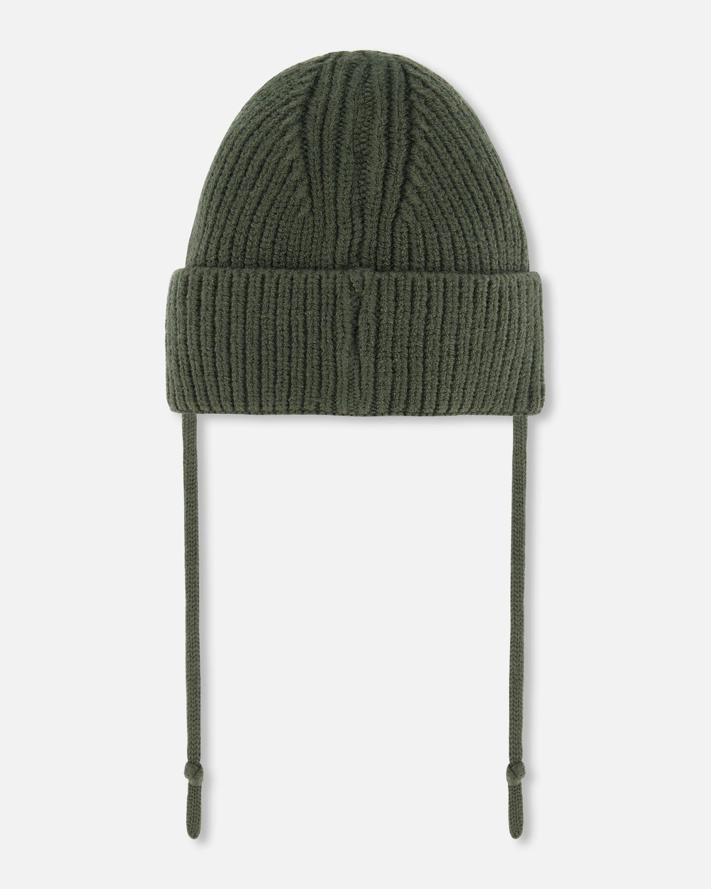 Mid-Season Knit Hat With Strings Forest Green-1