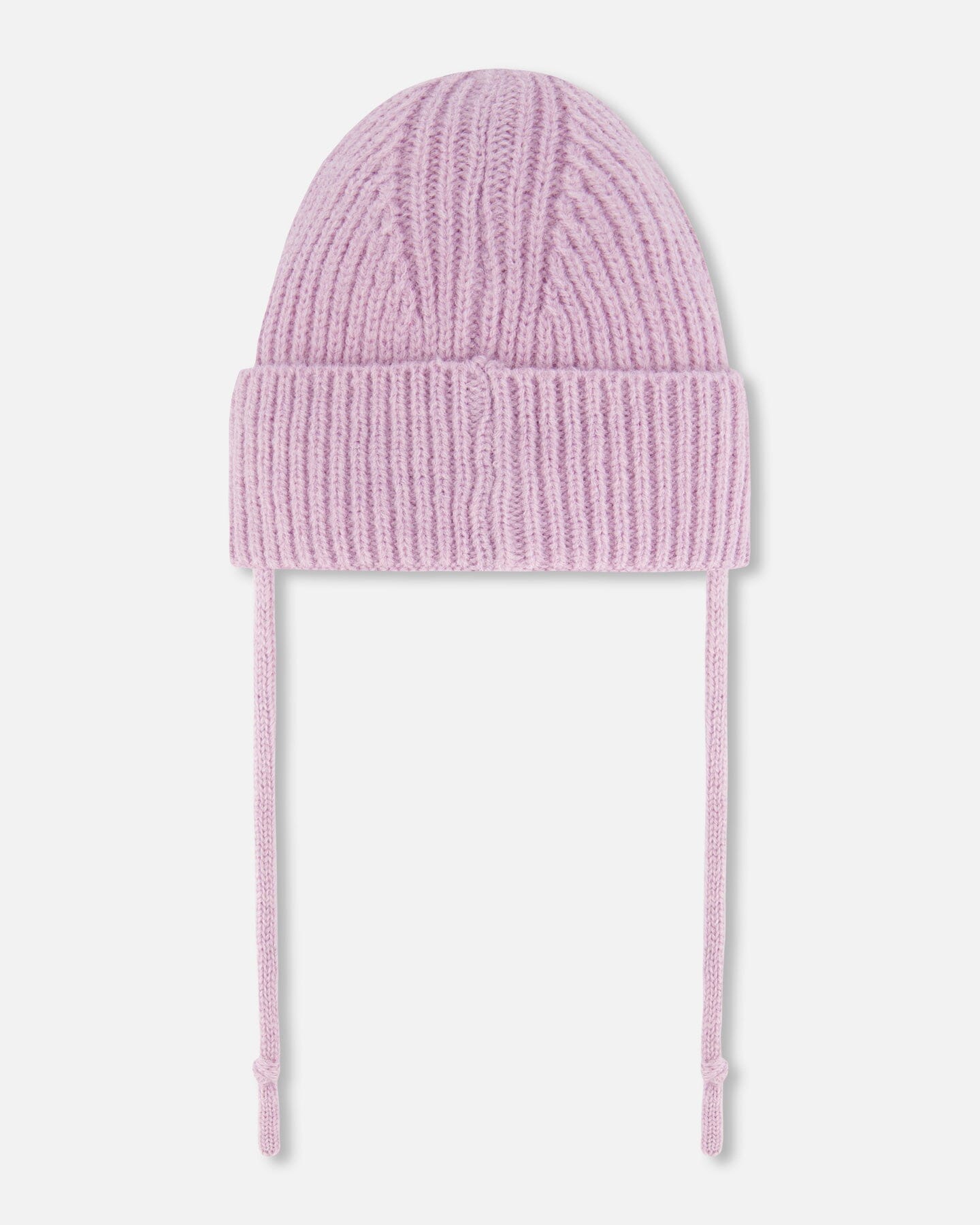 Mid-Season Knit Hat With Strings Lilac-1