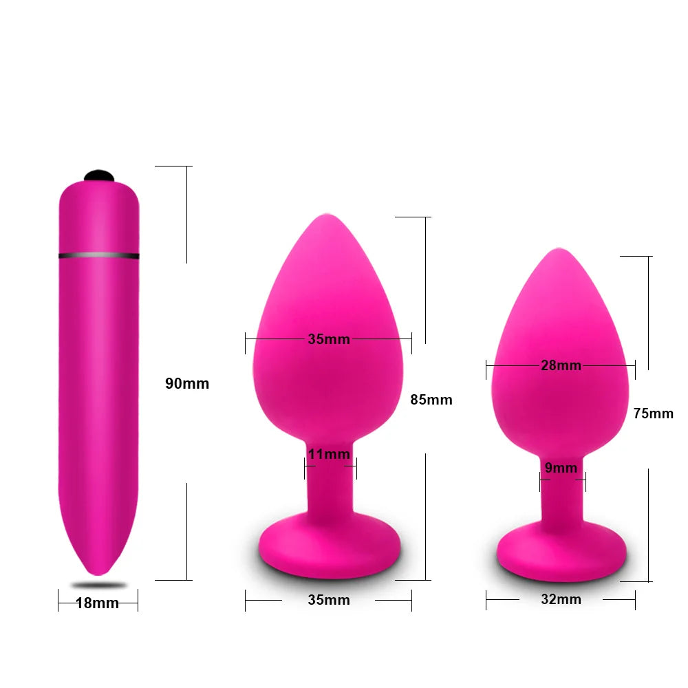 10-Speed Crystal Butt Plug for Women and Men-7