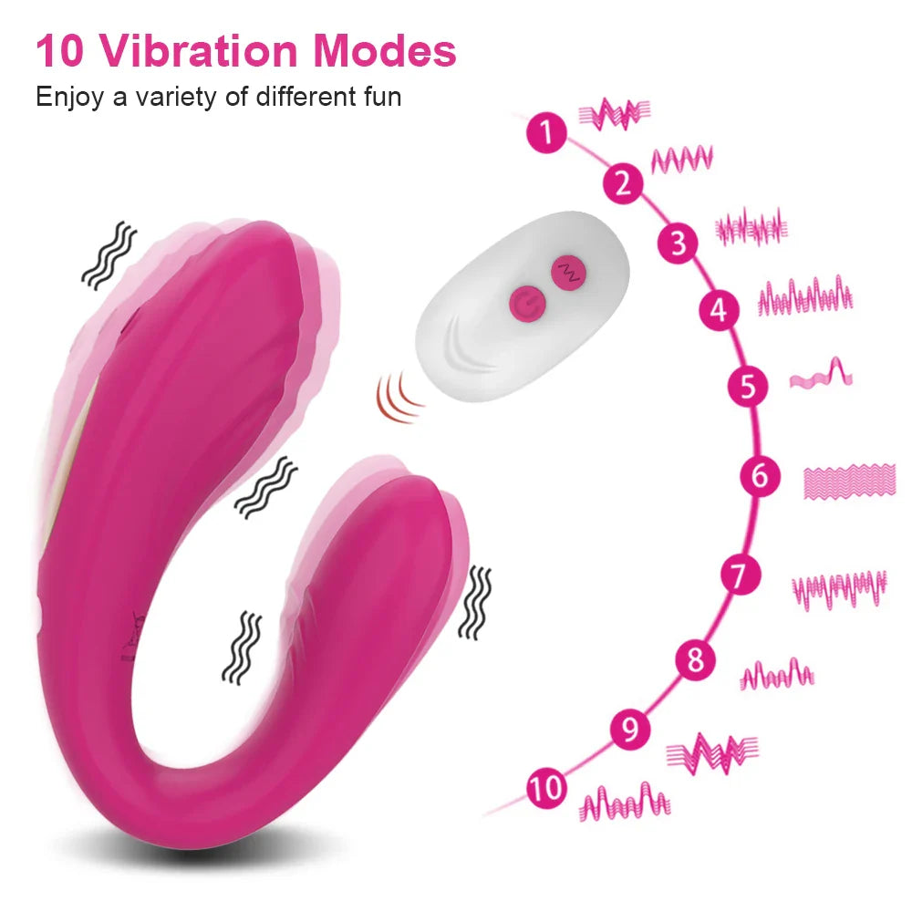 Wireless U-Shaped Dildo Vibrator for Couples-2