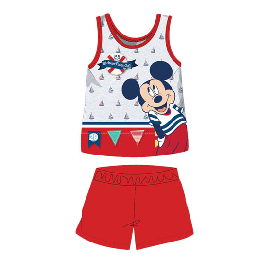 Summer sleeveless cotton baby pajamas - Disney Mickey Mouse - red - 92-0