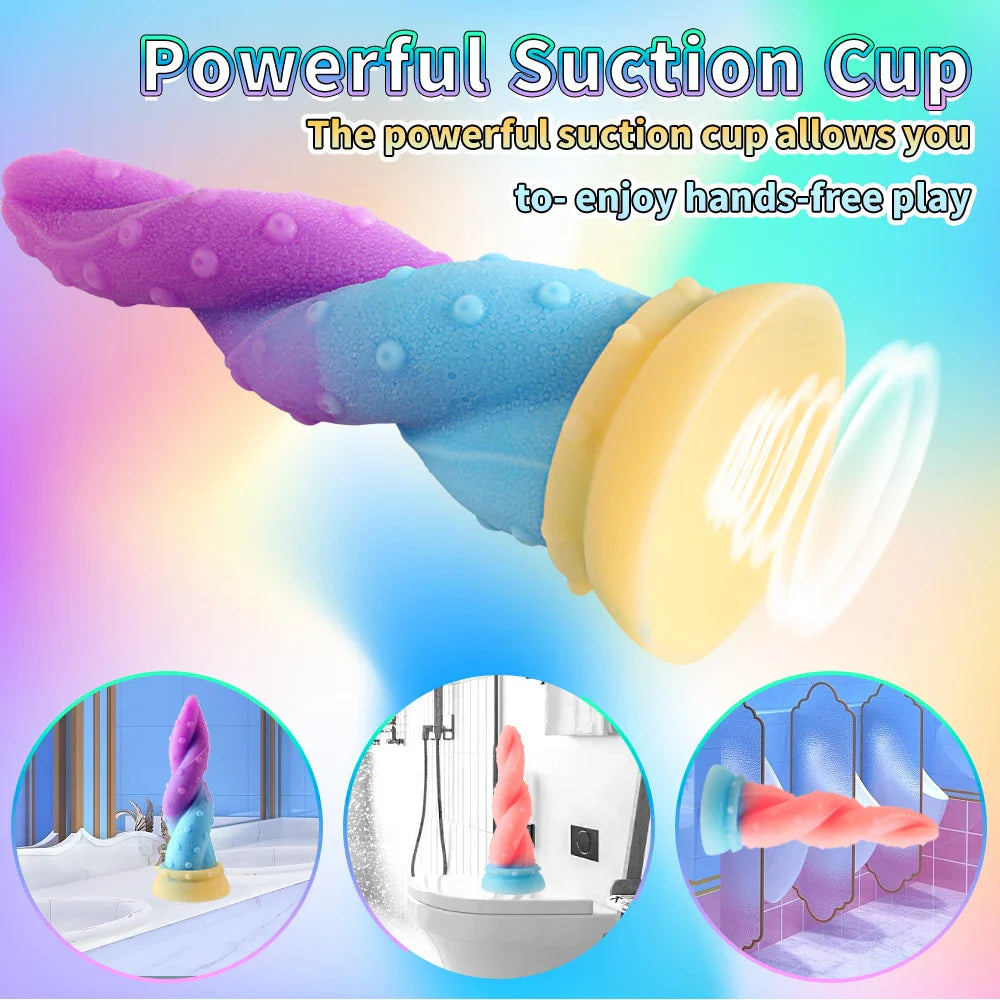 Luminous Tentacle Dildo - Realistic Silicone Anal Plug for Women & Men-4