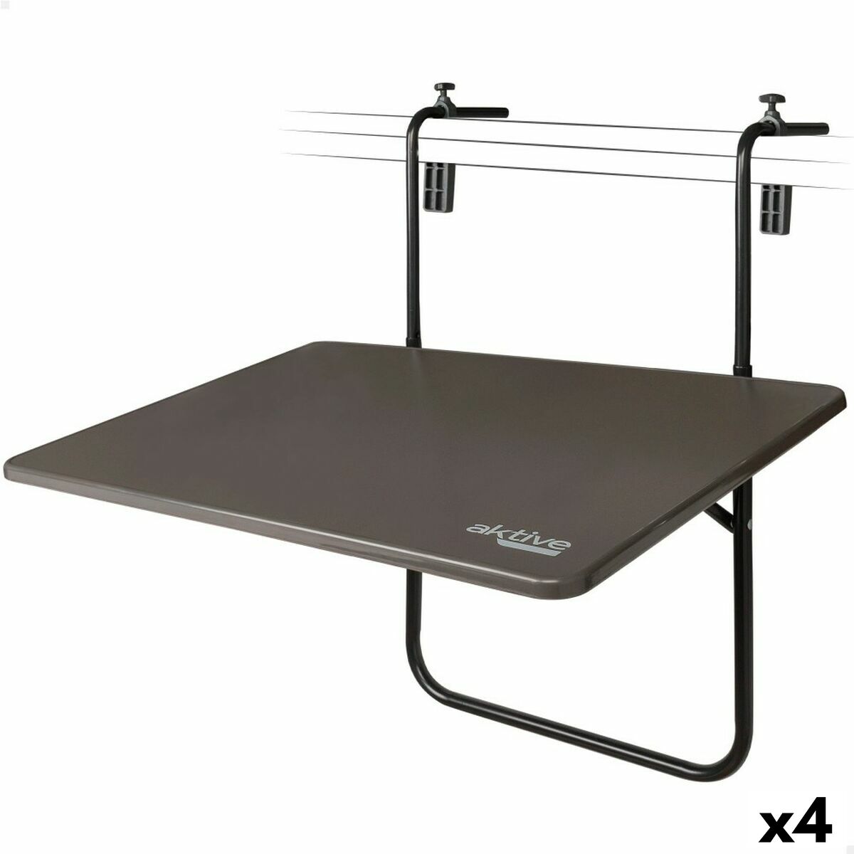 Folding Table Aktive For hanging on the balcony Steel 60 x 66,5 x 40 cm (4 Units)-0