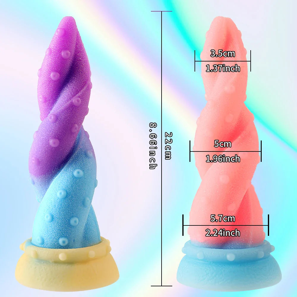 Luminous Tentacle Dildo - Realistic Silicone Anal Plug for Women & Men-2