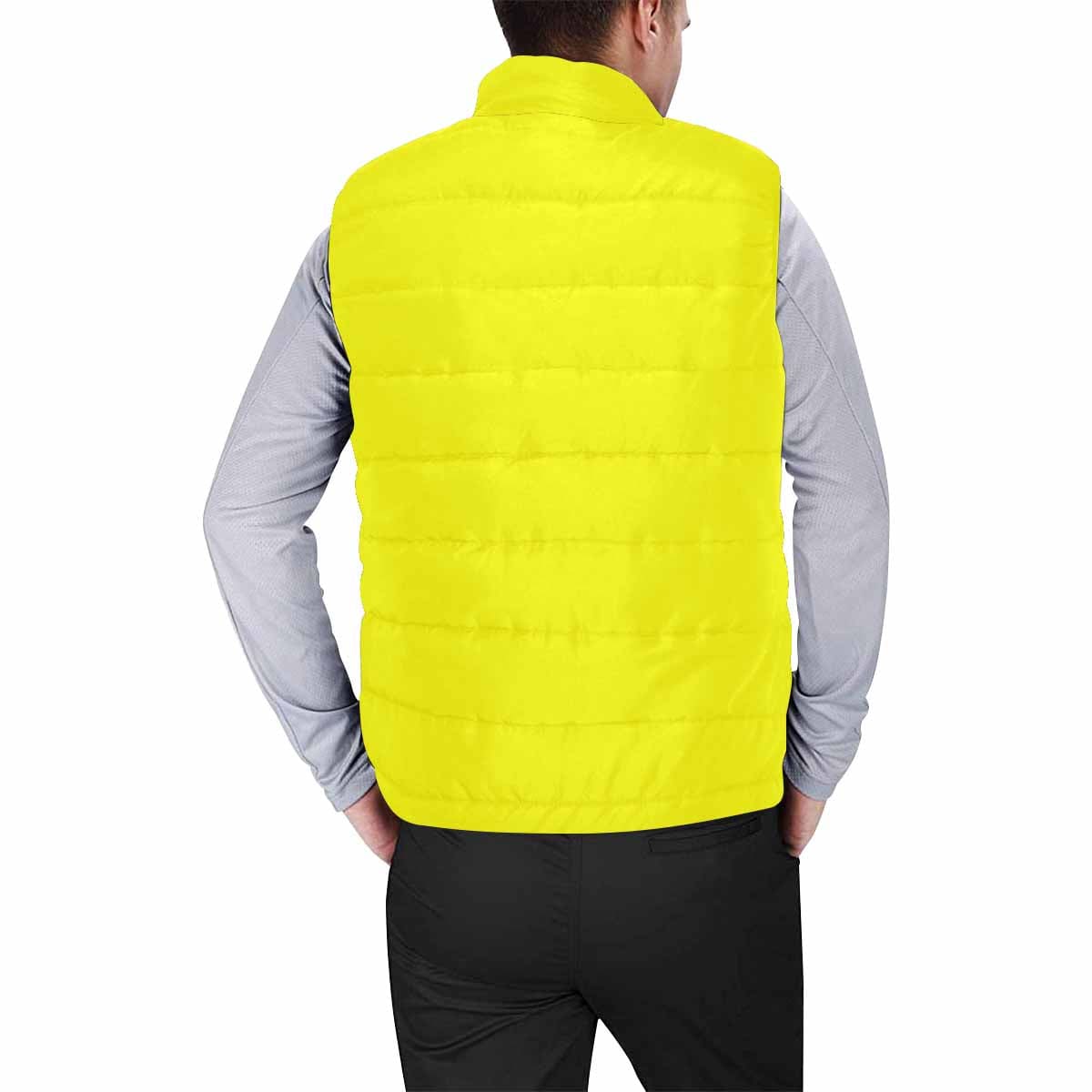 Bright Yellow Mens Padded Vest-1