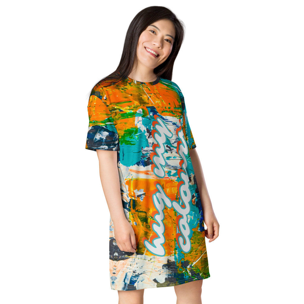 HUG MY COLOURS T-shirt Dress by Gianneli-4