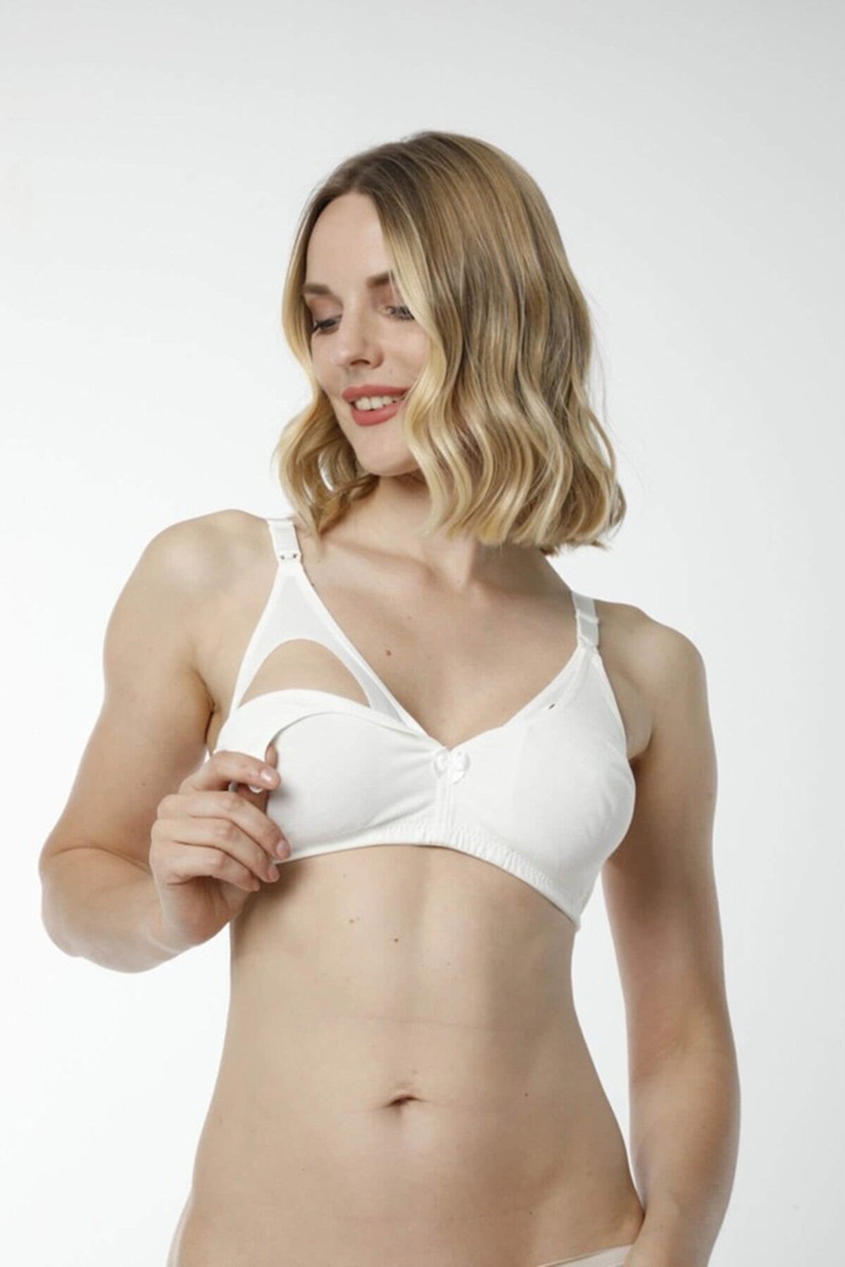 Shopymommy 6010 2-Pack Cotton Nursing Bra White-Ecru-1