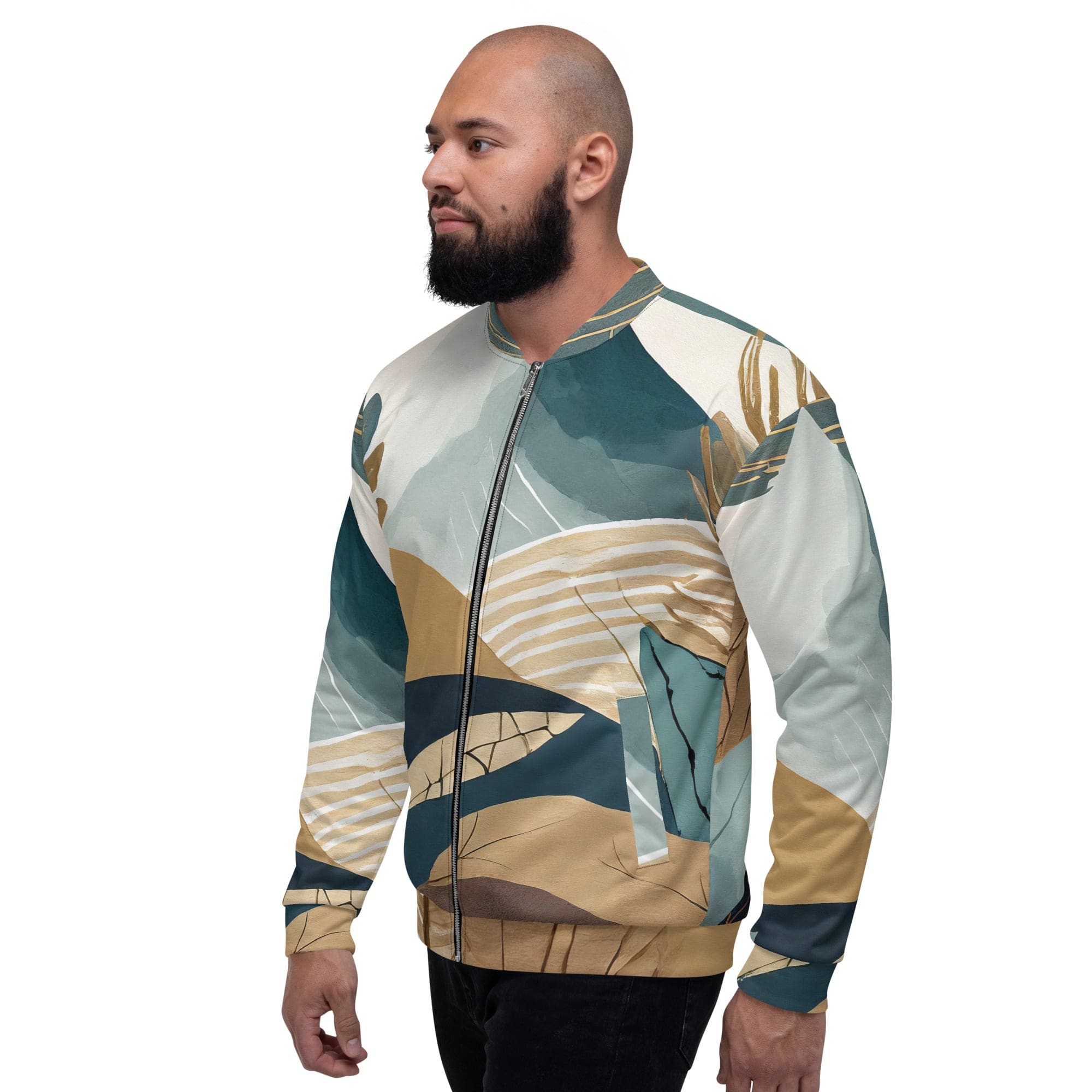 Mens Bomber Jacket, Boho Style Print 3-3