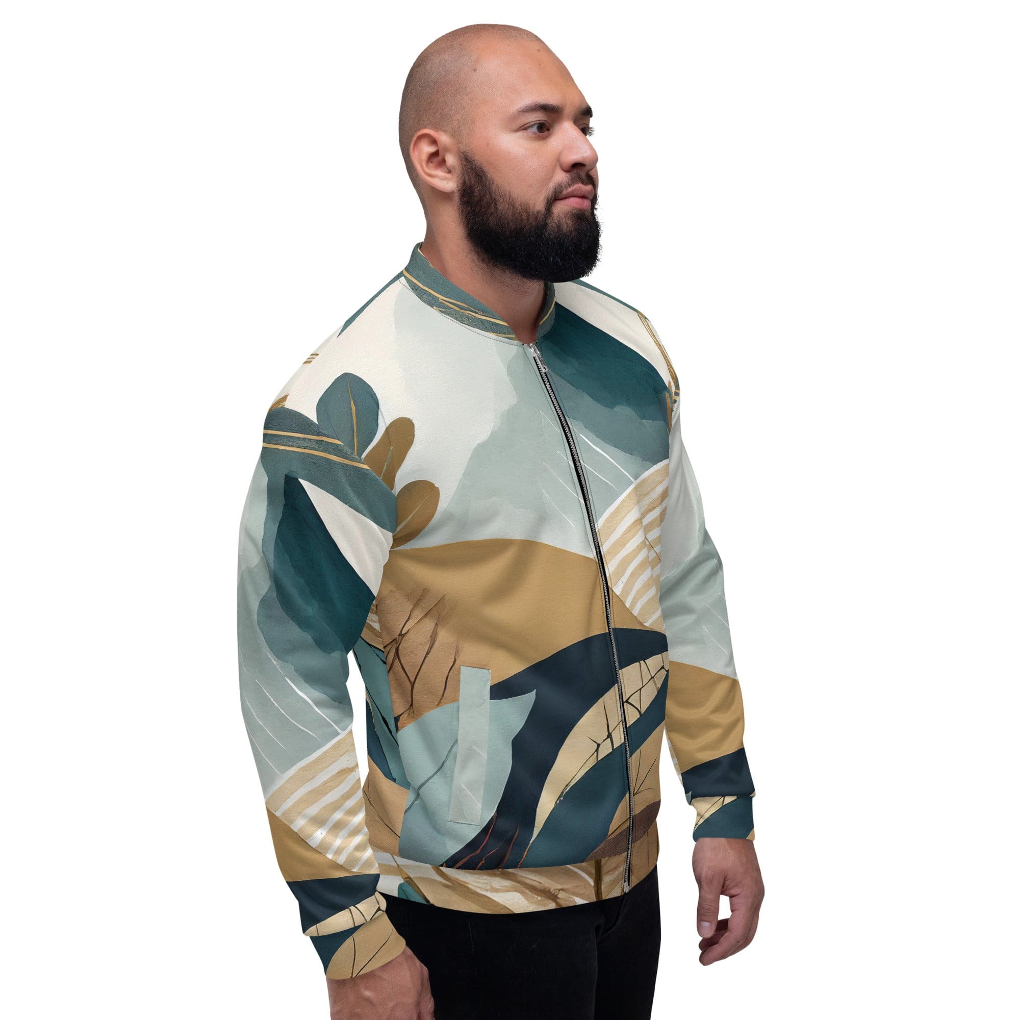 Mens Bomber Jacket, Boho Style Print 3-2