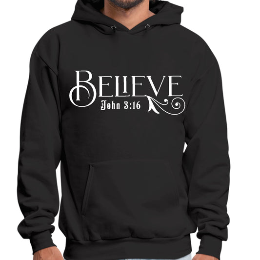 Mens Graphic Hoodie Believe John 3:16-0