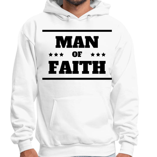 Mens Graphic Hoodie Man of Faith Black Illustration-0