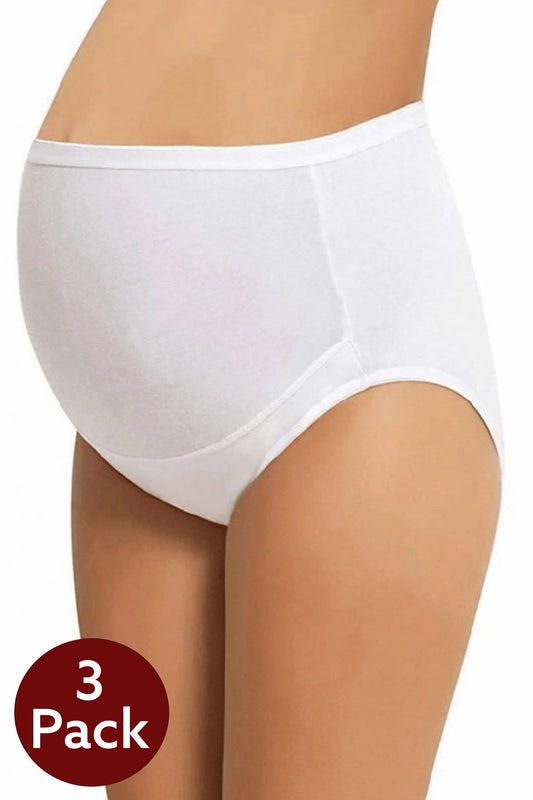 Shopymommy 1003 3-Pack Cotton Maternity Panties White-0