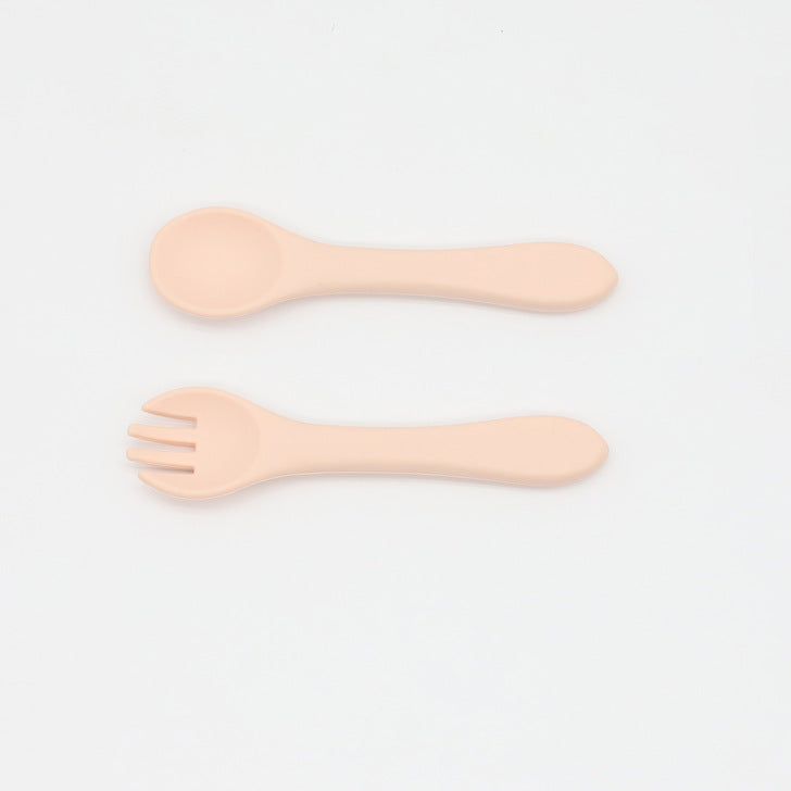 Baby Food Grade Complementary Food Training Silicone Spoon Fork Sets-13