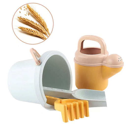 Children’s Beach Toy Wheat Straw Beach Bucket Set With Sand Sand Dredging Tools Outdoor Toy-0