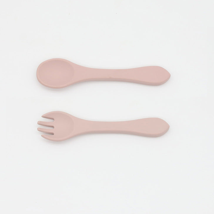 Baby Food Grade Complementary Food Training Silicone Spoon Fork Sets-6