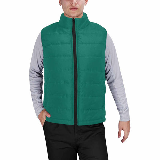 Teal Green Mens Padded Vest-0