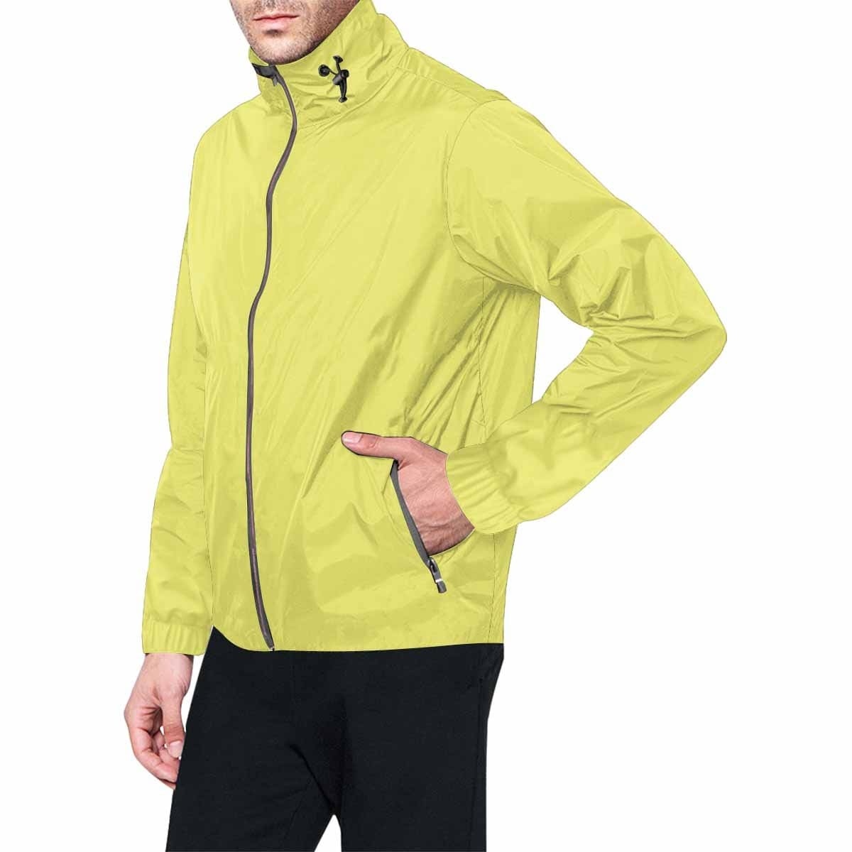 Honeysuckle Yellow Hooded Windbreaker Jacket - Men / Women-1