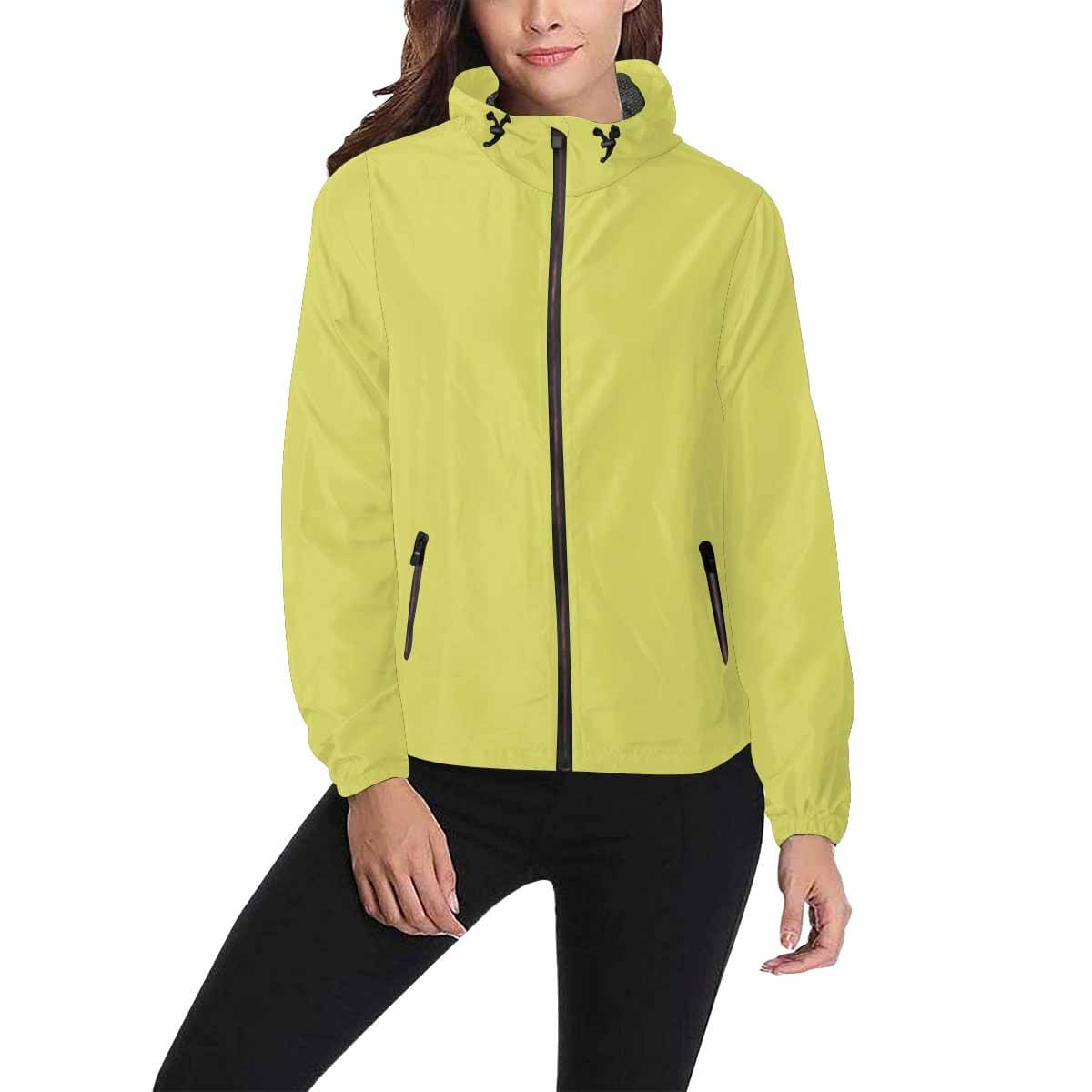 Honeysuckle Yellow Hooded Windbreaker Jacket - Men / Women-3