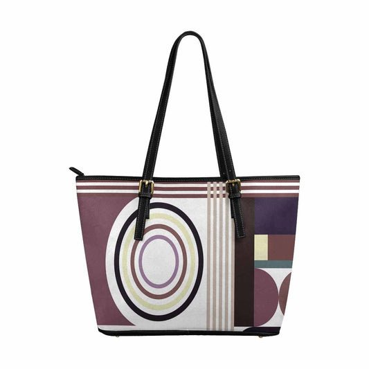 Large Leather Tote Shoulder Bag - Multicolor Handbag-0