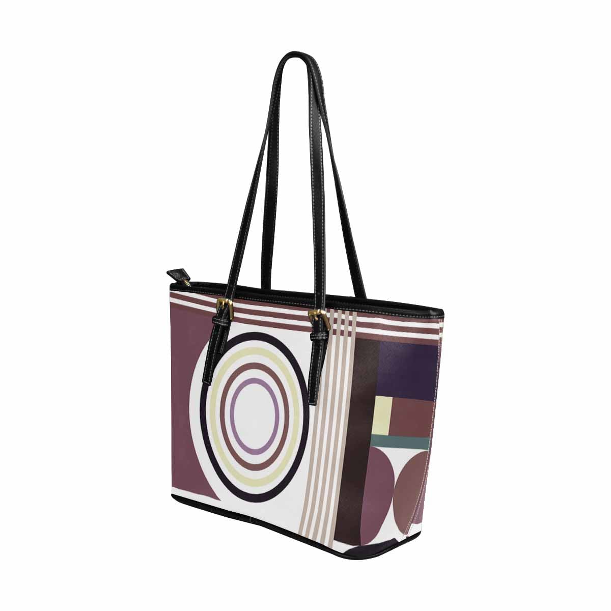 Large Leather Tote Shoulder Bag - Multicolor Handbag-1