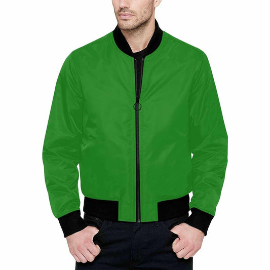 Mens Jacket, Forest Green and Black Bomber Jacket-0