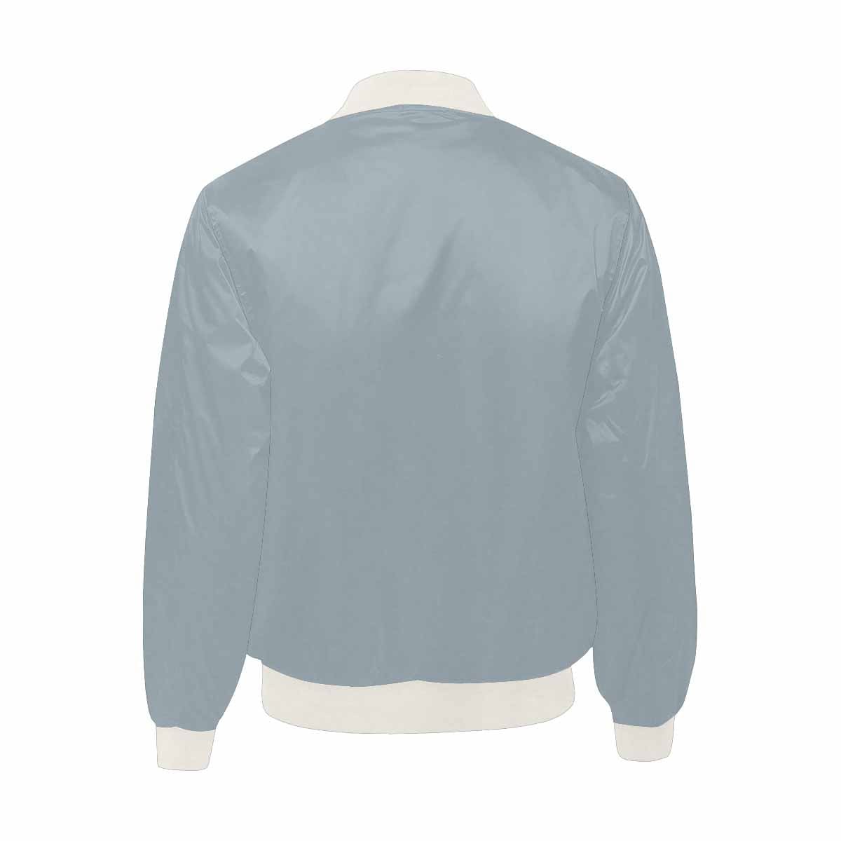 Mens Jacket, Misty Blue Gray Bomber Jacket-3