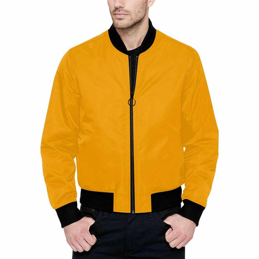 Mens Jacket, Orange Bomber Jacket-0