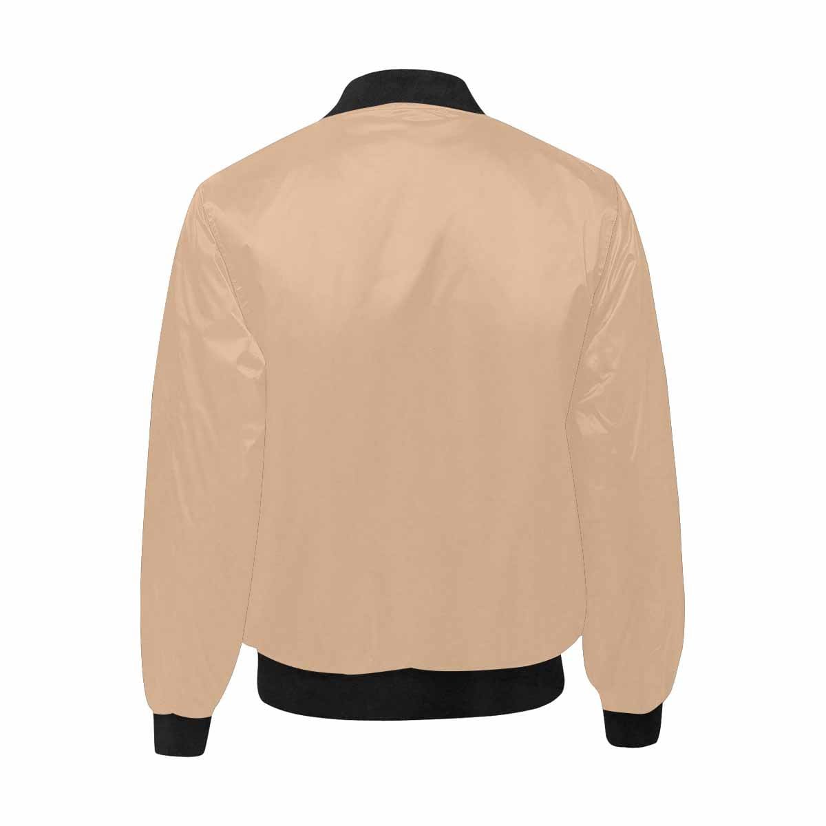 Mens Jacket, Pale Brown Bomber Jacket-3